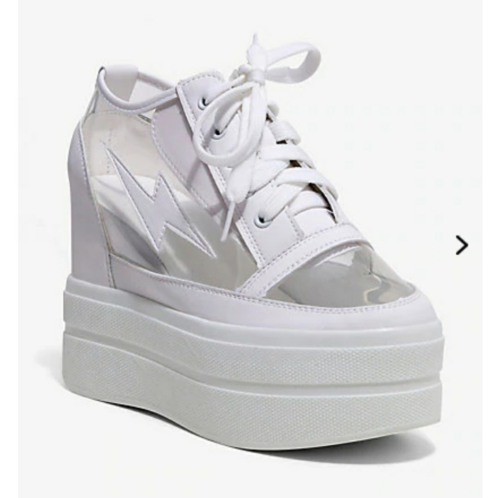 N.Y.L.A. Lightning Bolt Clear Platform Sneakers